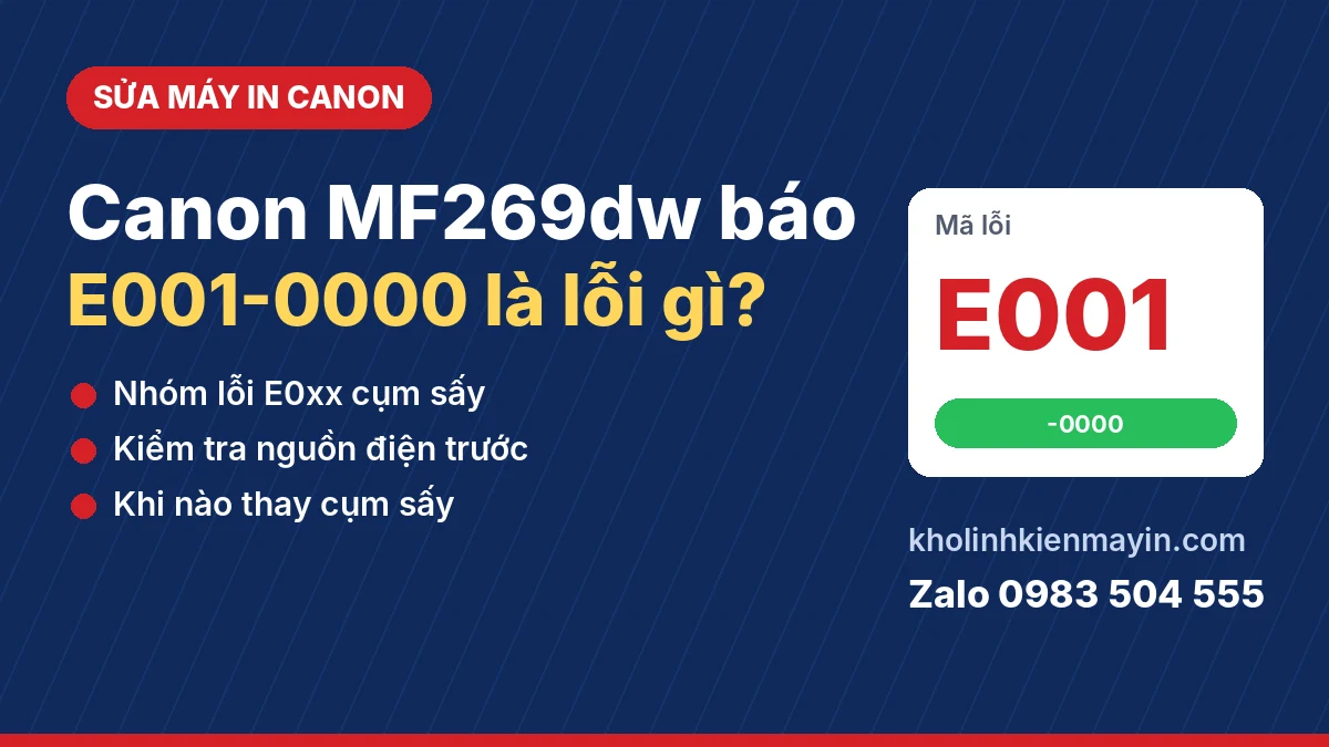 Canon MF269dw Báo Lỗi E001-0000: Lỗi Cụm Sấy Và Cách Xử Lý