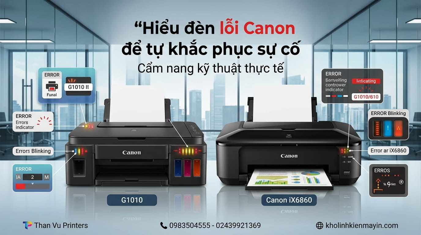 Tổng hợp lỗi máy in Canon thường gặp và hướng dẫn khắc phục hiệu quả