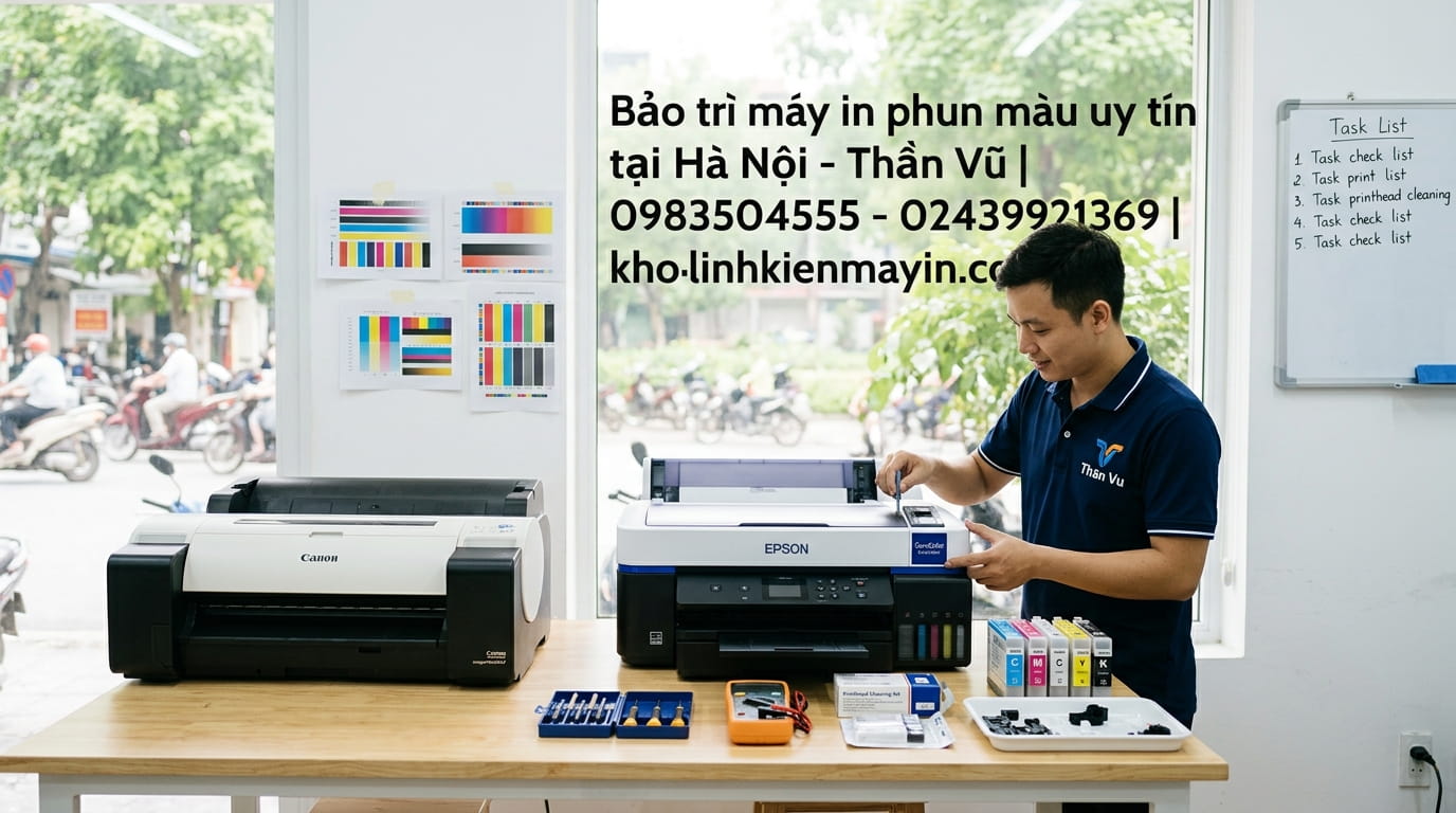 Bảo dưỡng vệ sinh máy in phun màu uy tín tại hà Nội