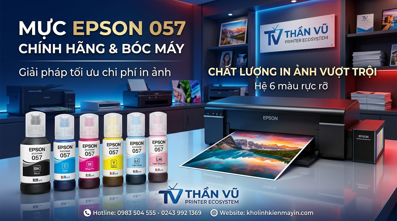 Giá mực in Epson 057 6 màu chính hãng cập nhật mới nhất năm 2026