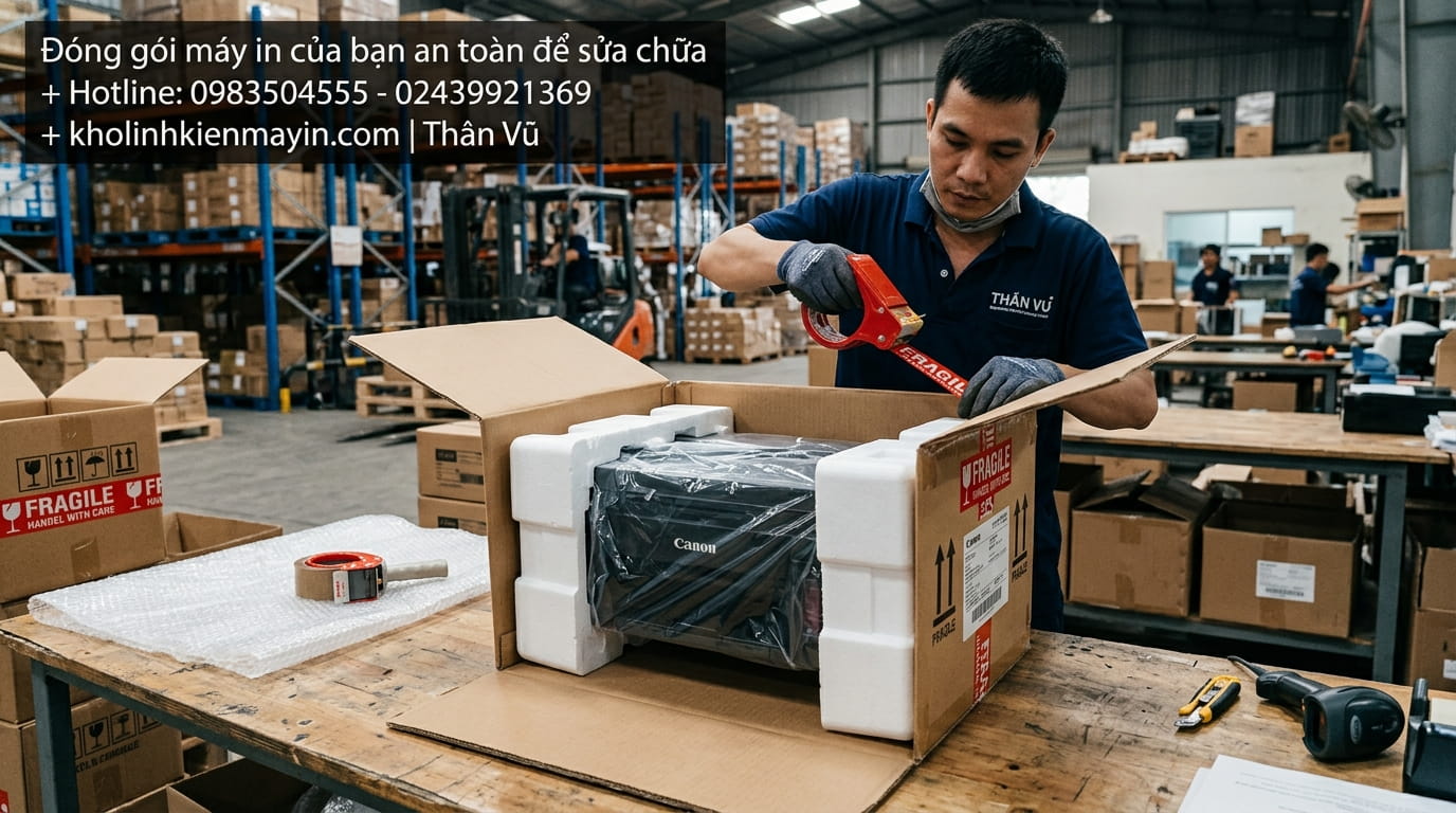 Hướng dẫn chuẩn bị máy in phun màu trước khi mang đi sửa giúp tránh hư hỏng và mất thời gian.