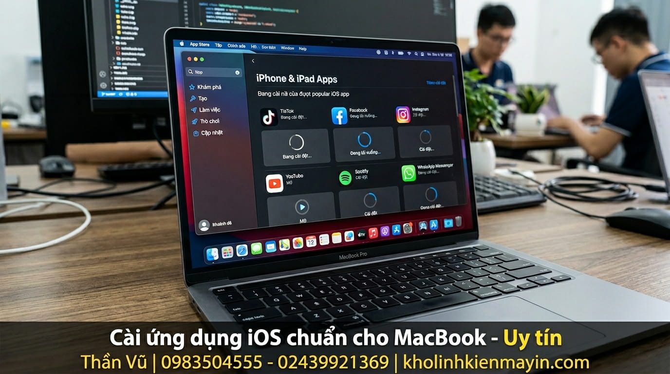 Cài đặt IOS các ưng dụng cho macbook tại nhà Hà Nội Uy Tín