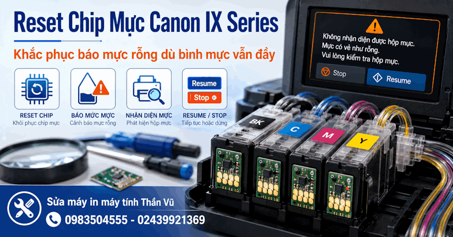Lỗi 13 đèn cam Canon IX6770 và cách nhận biết nguyên nhân.