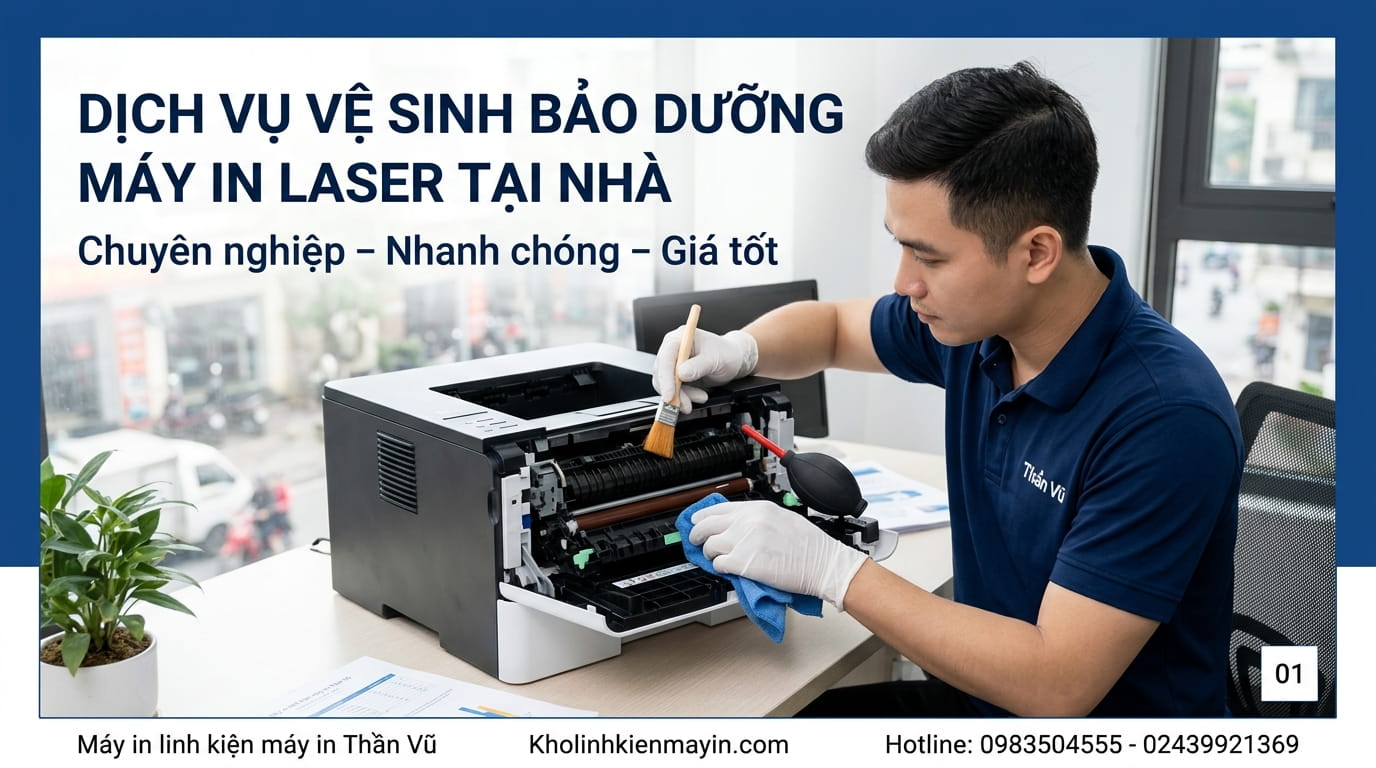 Dịch vụ vệ sinh bảo dưỡng bảo trì máy in laser đen trắng tại gia đình nhà riêng và văn phòng ở Hà Nội
