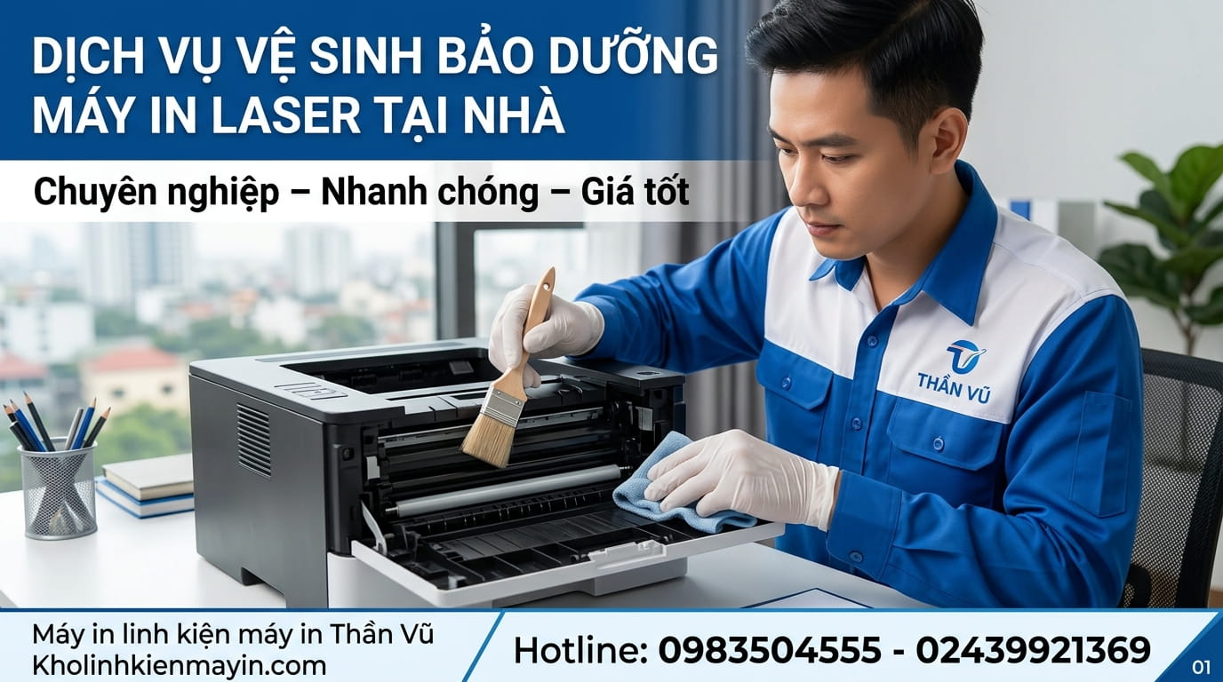 Dịch vụ vệ sinh bảo dưỡng bảo trì máy in laser đen trắng tại gia đình nhà riêng và văn phòng ở Hà Nội