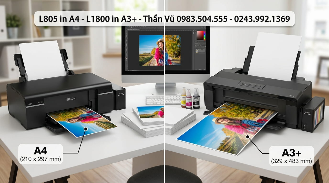 Hướng dẫn sử dụng máy in màu Epson L805 L1800 cùng các chính sách bán hàng