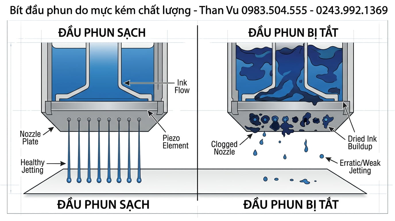 Nguyên nhân đầu in, đầu kim phun chỉ bảo hành test đẹp và cách phòng tránh