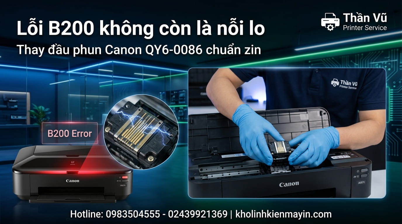 Sửa lỗi B200 trên Canon IX6860 tại Hà Nội, hỗ trợ nhanh, xử lý chuyên sâu lỗi đầu in.