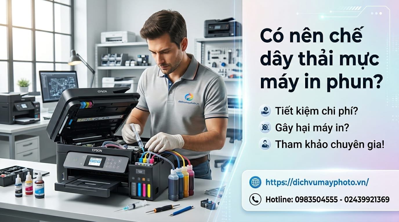 Có nên chế dây thải mực ngoài cho máy in Epson, Canon? Giải pháp tiết kiệm và tiện lợi cho người dùng.
