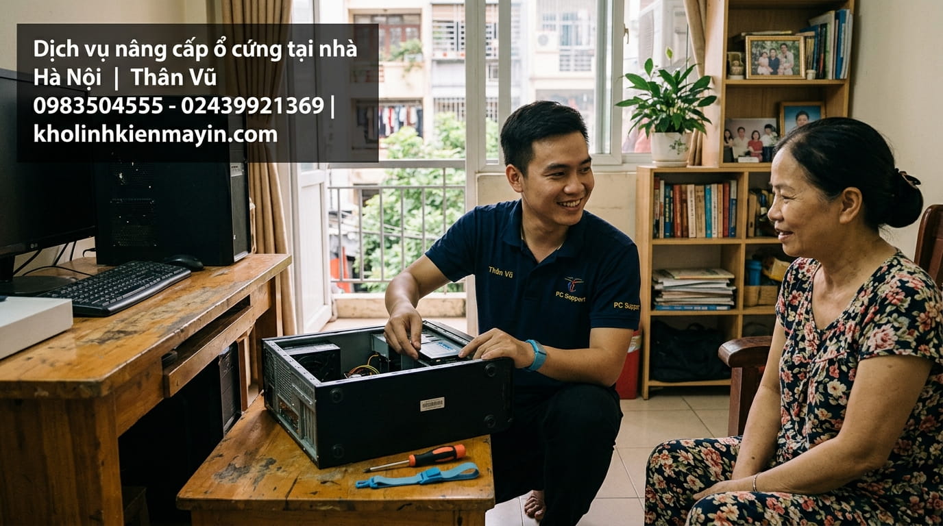 Nâng cấp ổ cứng laptop, PC tận nơi, lấy ngay trong ngày, đảm bảo an toàn dữ liệu.