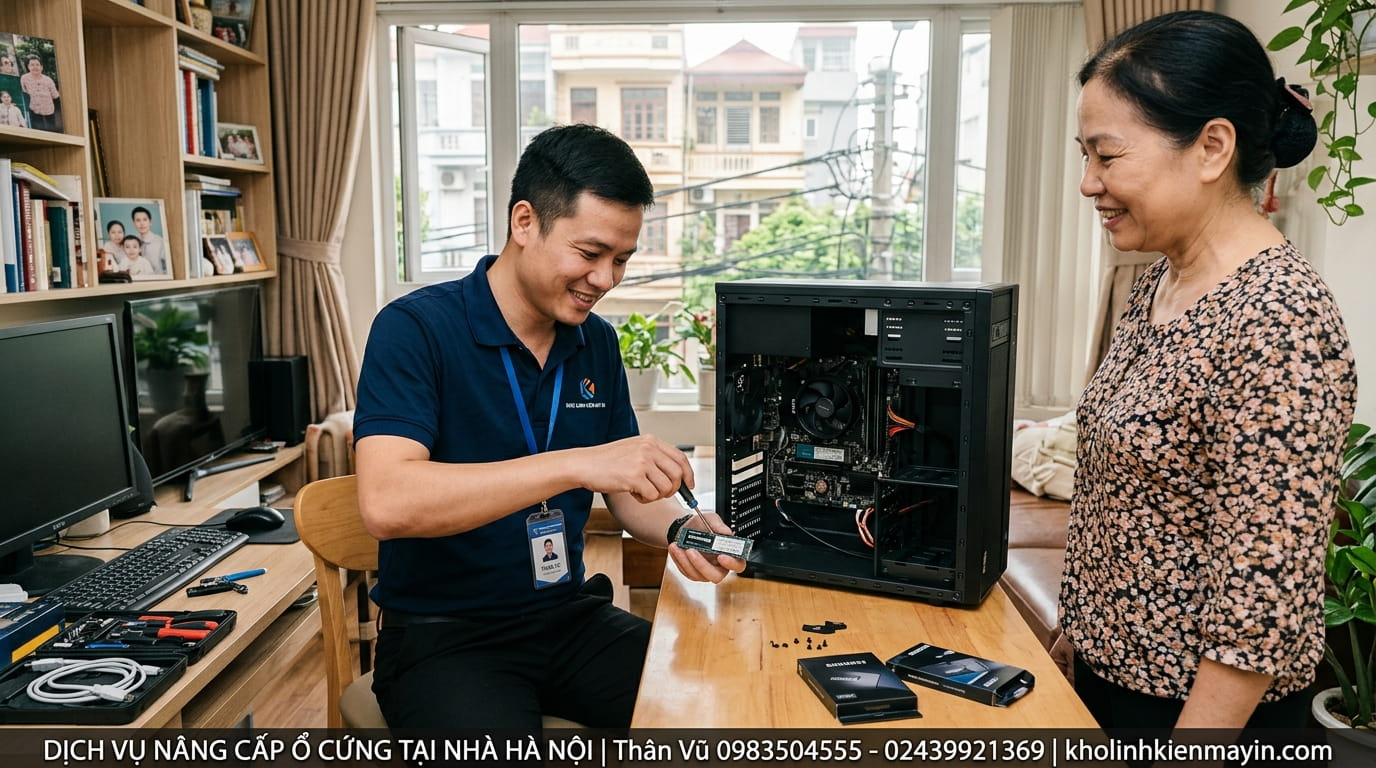 Nâng cấp ổ cứng máy tính tận nơi tại nhà uy tín có bảo hành