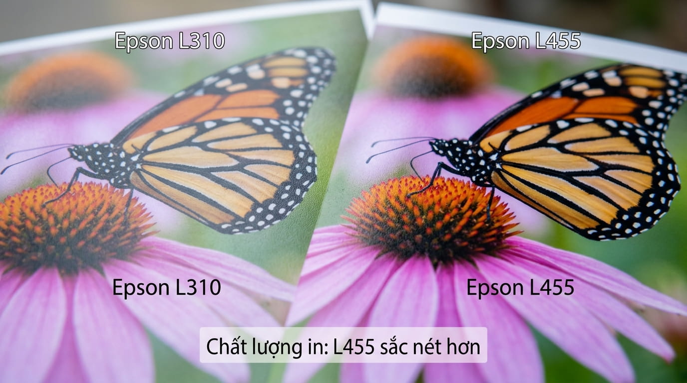 Độ bền và chất lượng in của Epson L310 và Epson L455