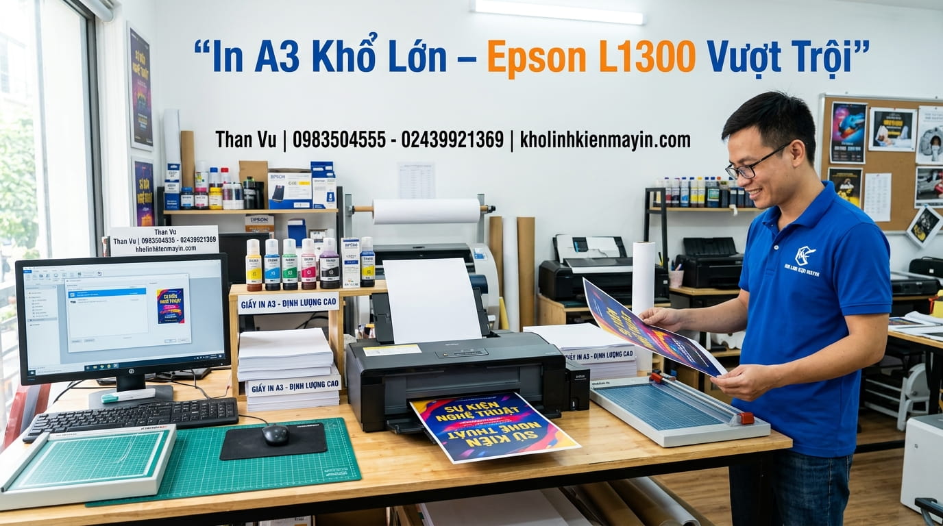 So sánh khả năng in A3 Epson L1300 và Canon IX6770 – Cả hai đều hỗ trợ in khổ lớn chất lượng cao