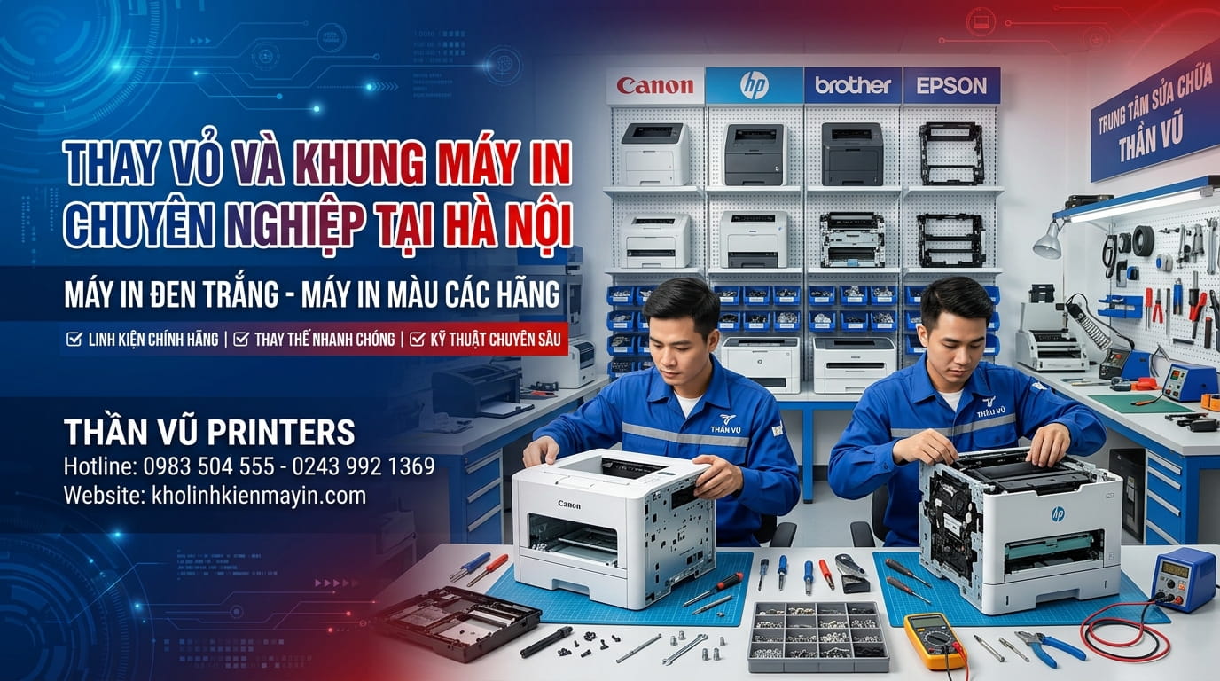 Sửa chữa thay vỏ ngoài máy in văn phòng giúp tăng độ bền và tính thẩm mỹ cho thiết bị.