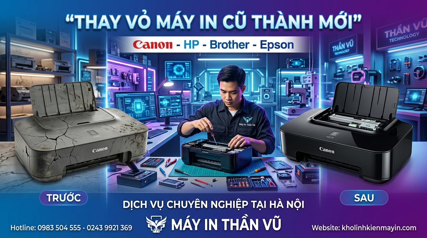 Thay vỏ khung xương máy in đen trắng và máy in màu tại Hà Nội nhanh chóng, đúng chuẩn kỹ thuật.