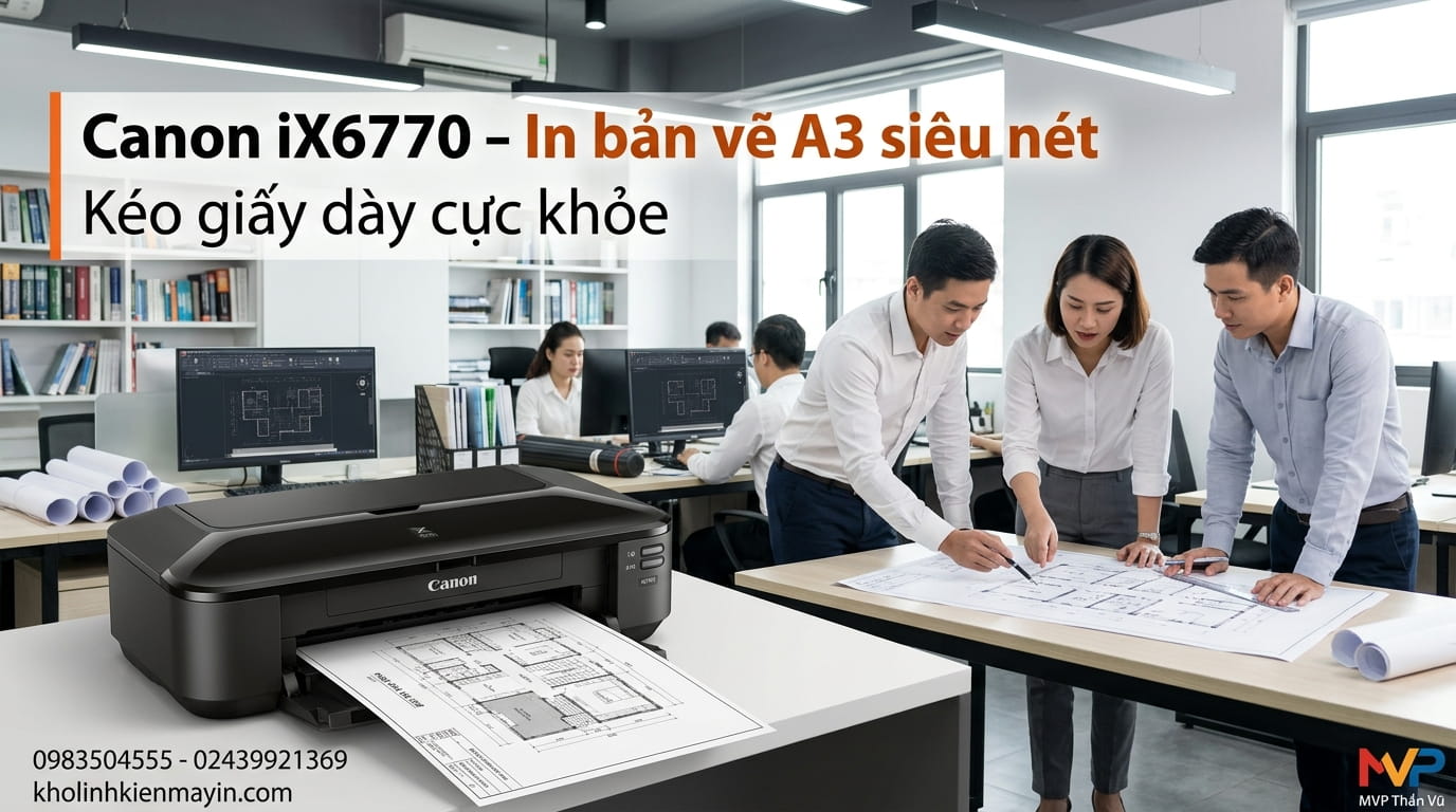 Canon iX6770 iX6870 in bản vẽ A3 đẹp chi phí vận hành thấp