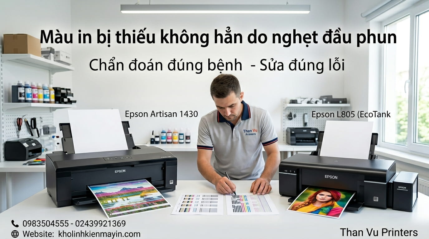 Cách xử lý lỗi thiếu màu do vách ngăn đầu in Epson giúp máy in hoạt động ổn định hơn.
