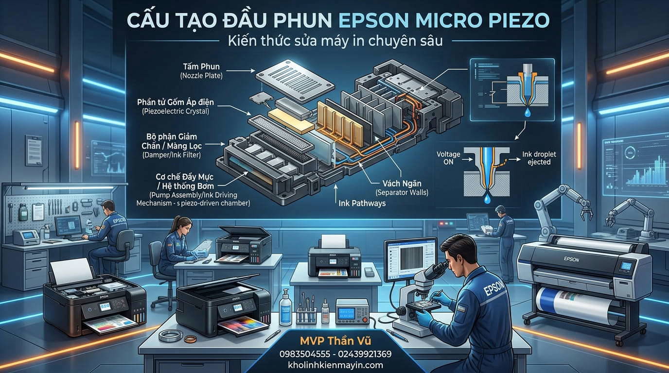 Nguyên nhân vách ngăn đầu in Epson bị lỗi gây thiếu màu, mất màu hoặc in sai màu thường gặp.
