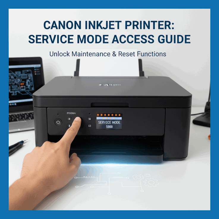Cách vào service Mode (chế độ bảo dưỡng/reset) sử lý lỗi 7 đèn ( 5B00 ) cho máy in phun màu CANON