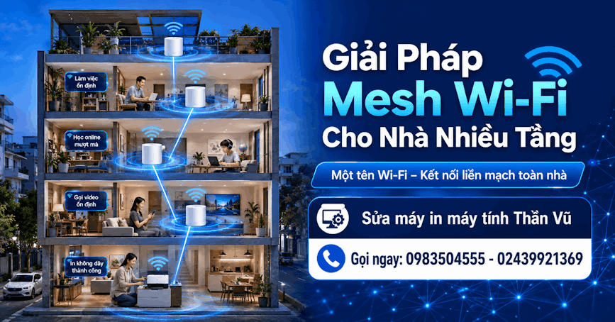 Giải pháp phủ sóng Wi-Fi toàn bộ nhà ống nhiều tầng
