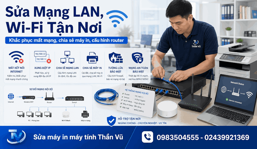 Sửa chữa tận nơi lấy ngay, kiểm tra trực tiếp và báo lỗi rõ ràng trước khi xử lý.