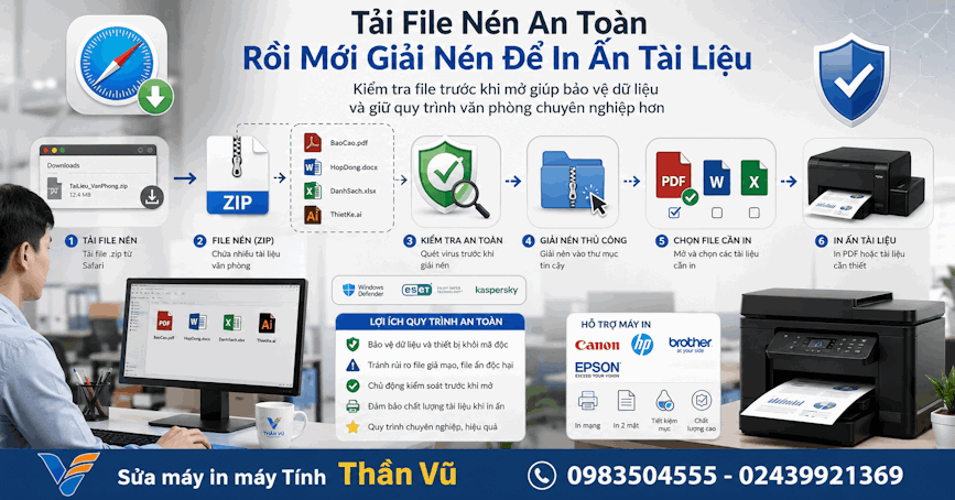 In Ấn Tài Liệu An Toàn Sau Khi Tắt Tự Giải Nén Tệp Tin Trên Safari