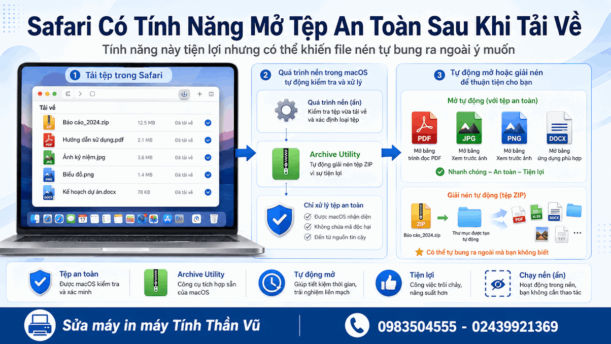 Tắt tự giải nén Safari nhanh chóng
