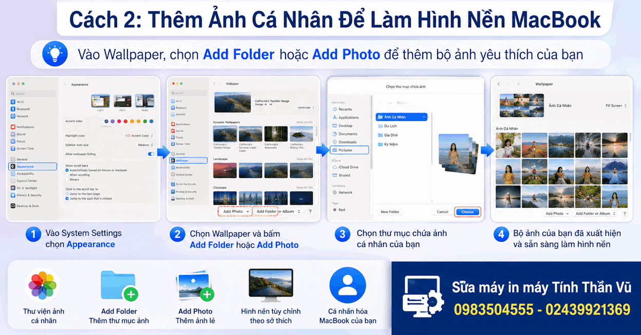 Cách 2: Thay Hình Nền MacBook Bằng Thư Mục Ảnh Cá Nhân