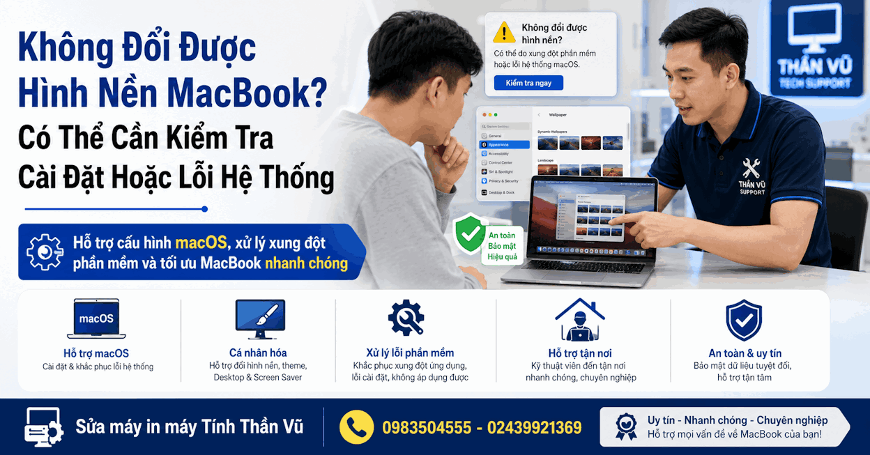 Dịch vụ sửa chữa và hỗ trợ thay hình nền MacBook quanh khu vực Cầu Noi