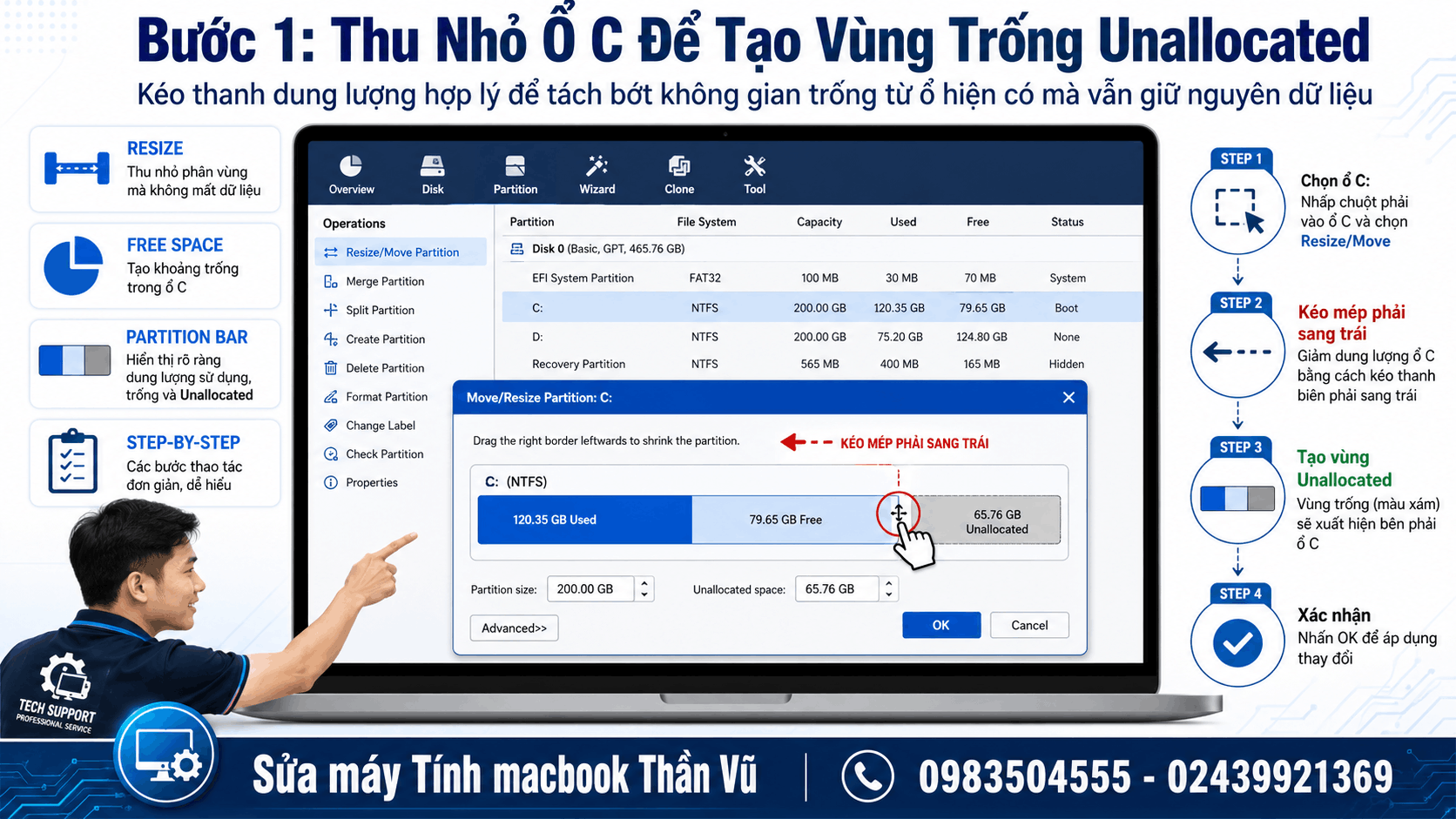 Kịch Bản 1: Cách Chia Ổ Cứng Bằng Partition Wizard Để Tạo Thêm Ổ Đĩa Mới