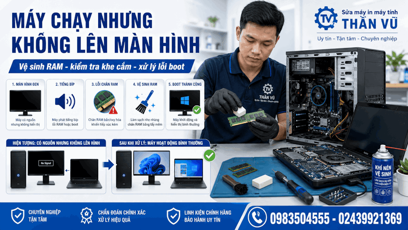 Sửa máy tính tại nhà, hỗ trợ tận nơi cho cá nhân và văn phòng.