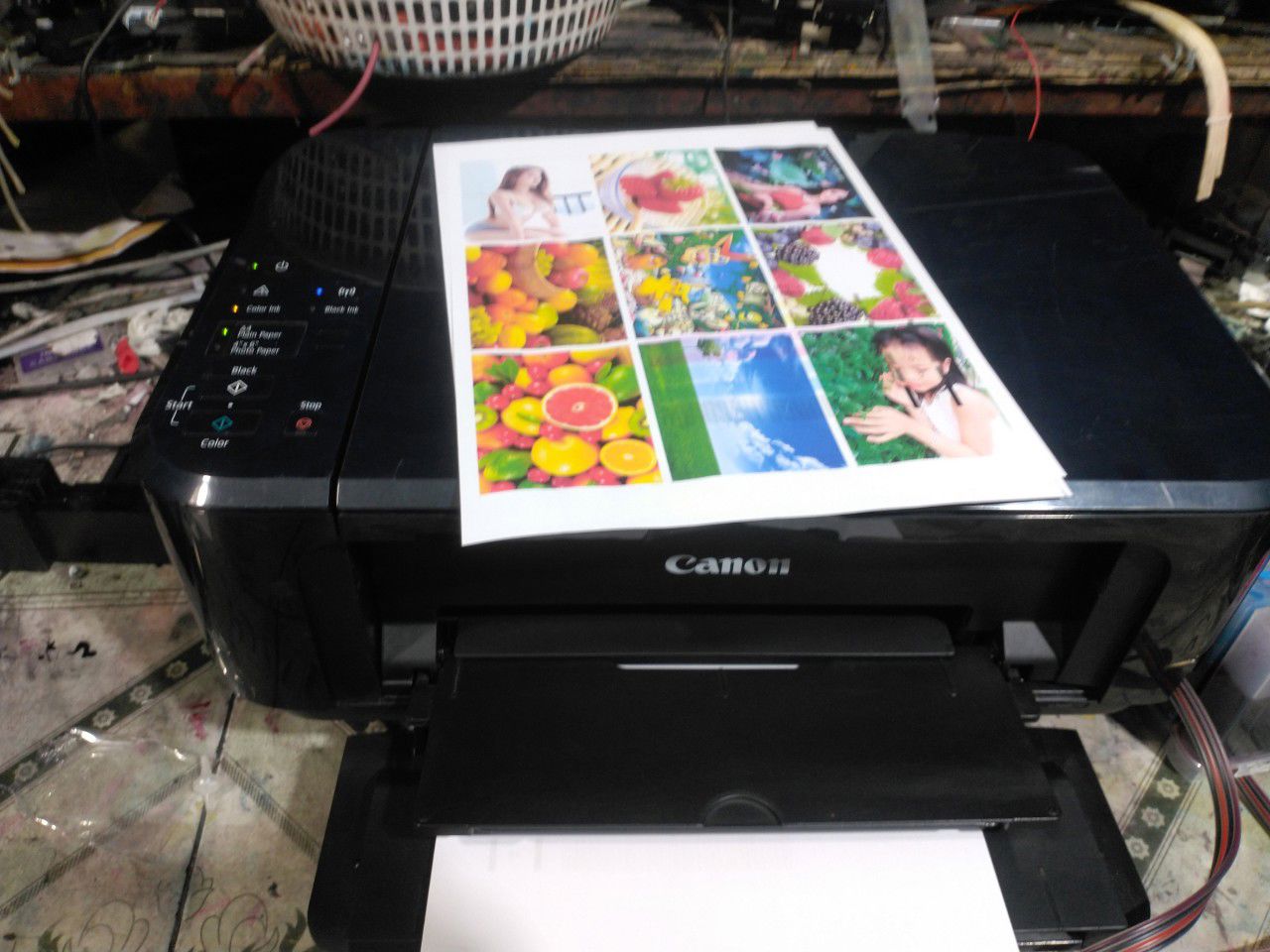 Lắp hệ thống dẫn mực ngoài liên tục máy in phun màu Canon E540 E560 E500 E410 E400 để dùng mực rẻ
