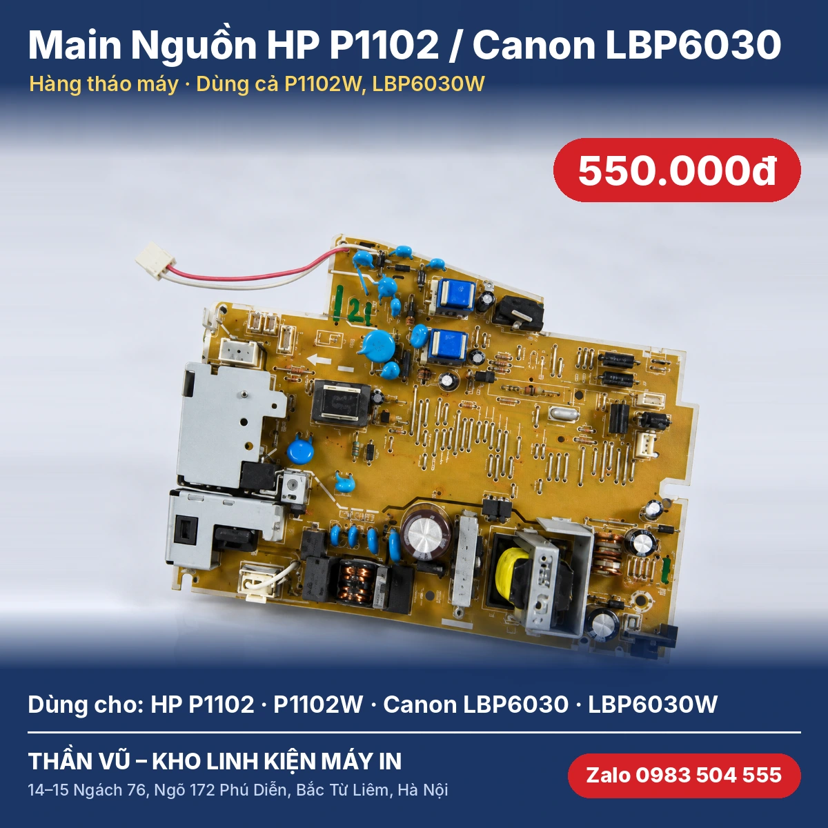 Main Nguồn Máy In HP P1102 P1102W Canon LBP6030 Tháo Máy