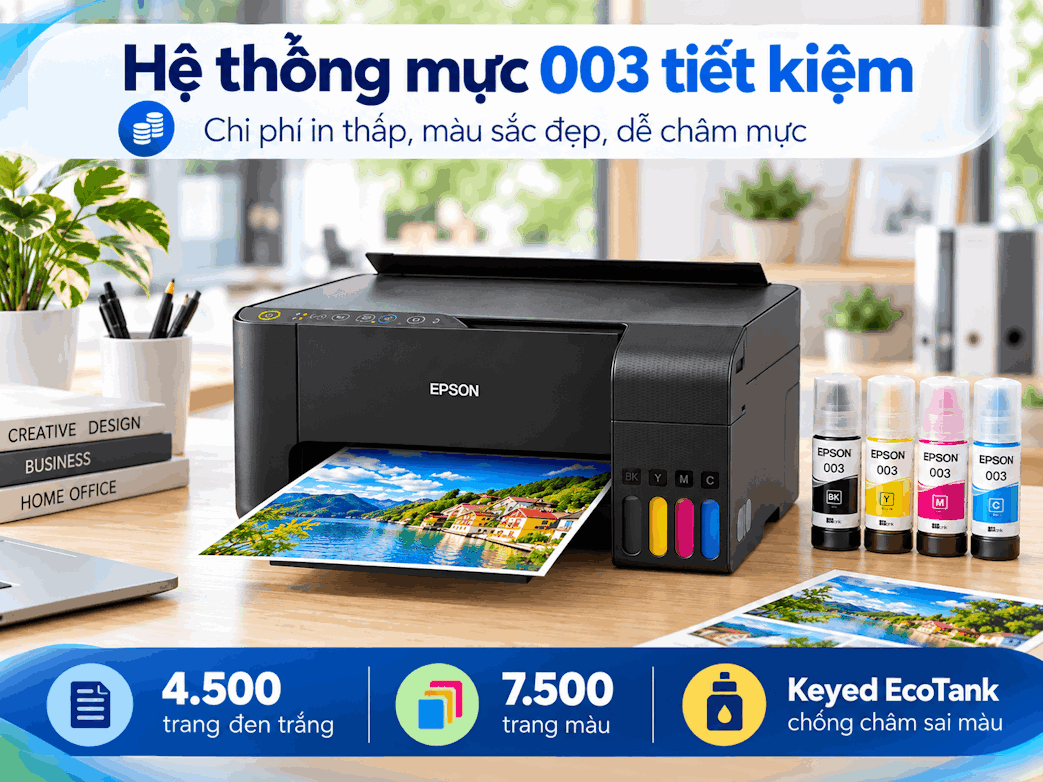 Bán Máy In Phun Màu Epson L3150 Cũ Chuẩn, Lắp Tận Nơi