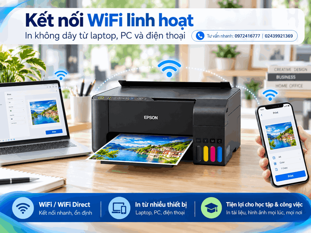 Bán Máy In Phun Màu Epson L3150 Cũ Chuẩn, Lắp Tận Nơi