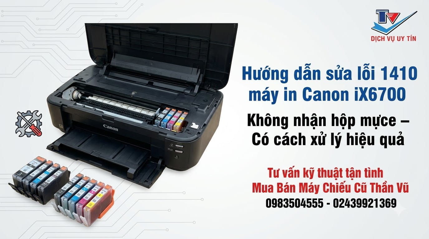 dấu hiệu nhận biết lỗi như máy dừng in, lệnh in báo Error và hộp mực không được nhận diện.
