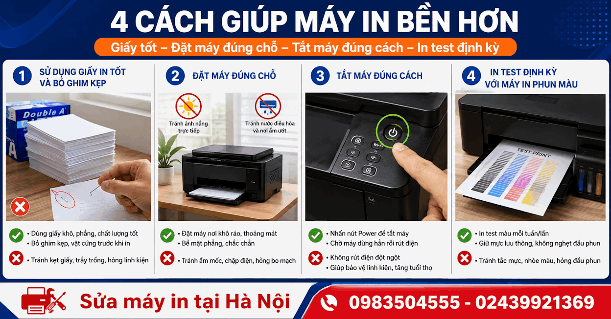 bản in bị mờ chữ, đen nền, sọc dọc, lem mực đặt cạnh bản in đã sửa rõ nét để khách hàng dễ nhận biết lỗi.