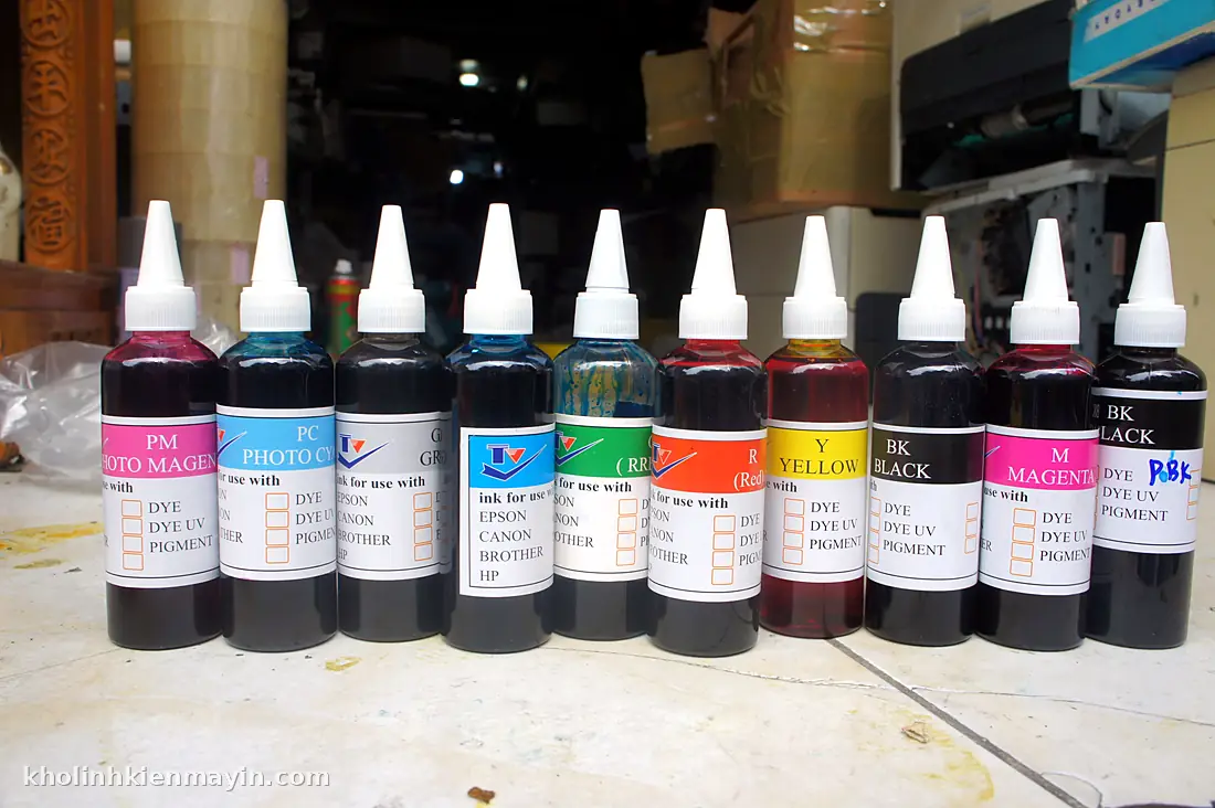 Mực nước máy in phun Thần Vũ đủ màu